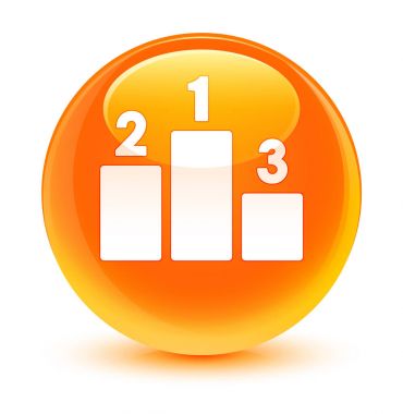 Podyum kutsal kişilerin resmi camsı turuncu yuvarlak düğme