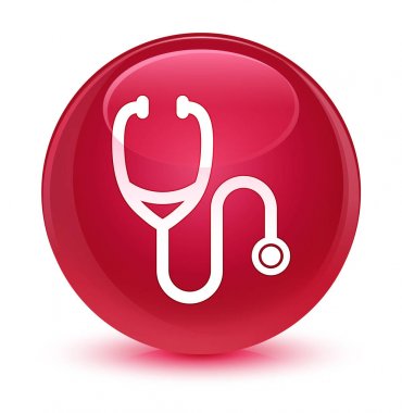 Stetoskop kutsal kişilerin resmi camsı pembe yuvarlak düğme
