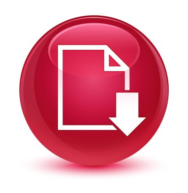 Belge simgesi camsı pembe yuvarlak düğmesini indir