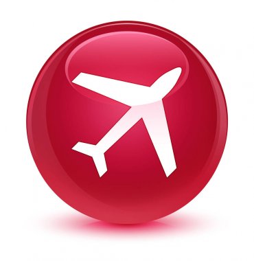 Uçak kutsal kişilerin resmi camsı pembe yuvarlak düğme