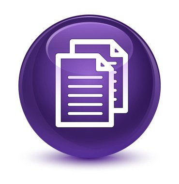 Belgeler simgesini camsı mor yuvarlak düğmesi