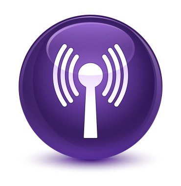 WLAN ağ simgesini camsı mor yuvarlak düğmesi