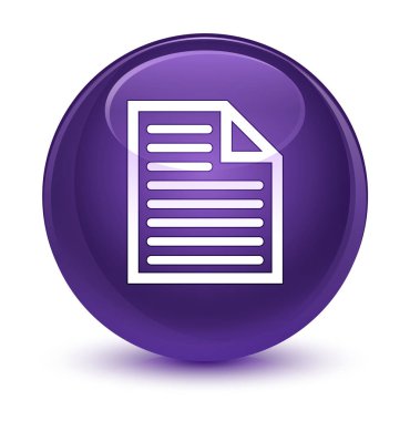 Belge sayfa simgesi camsı mor yuvarlak düğmesi