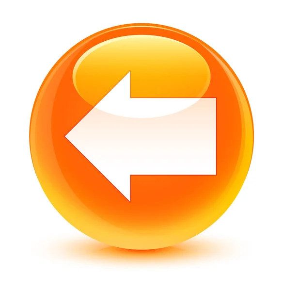 Back arrow icon glassy orange round button — Stock Photo, Image