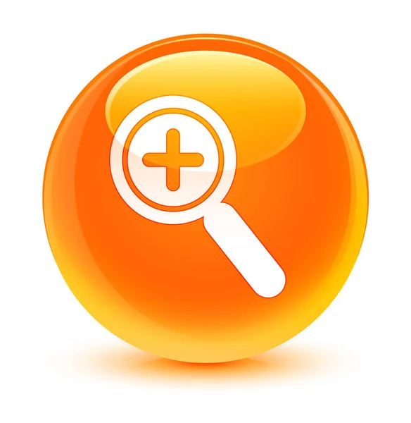 Zoom en icono de cristal naranja botón redondo — Foto de Stock
