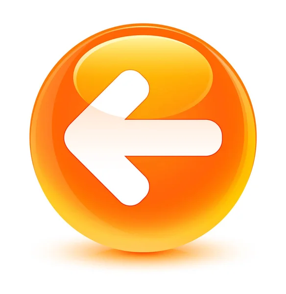 Back arrow icon glassy orange round button — Stock Photo, Image