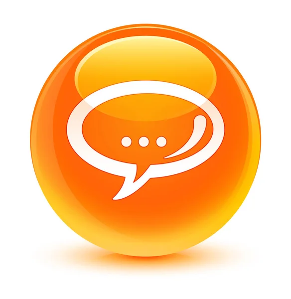 Chat icon glassy orange round button