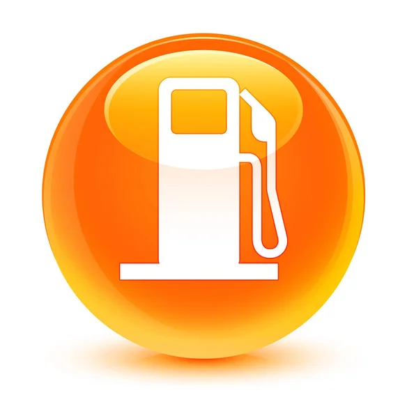 Fuel dispenser ikonen glasartade orange runda knappen — Stockfoto