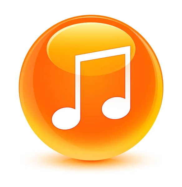 Icono de música cristal naranja botón redondo —  Fotos de Stock