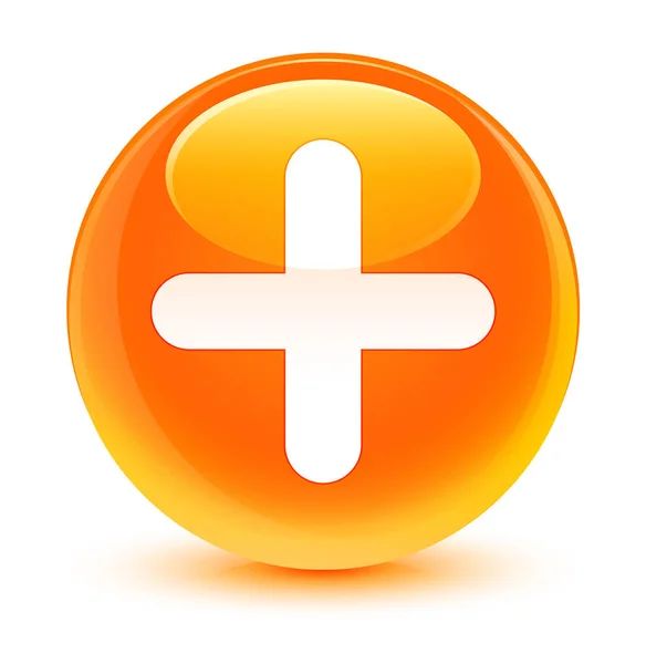 Más icono de cristal naranja botón redondo — Foto de Stock