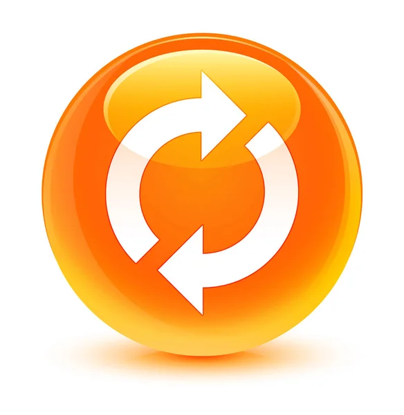 Actualizar icono cristal naranja botón redondo — Foto de Stock