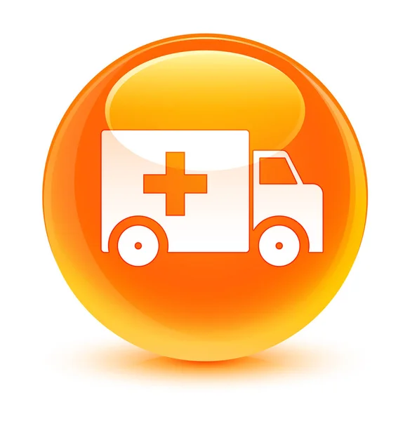 Ambulance sklovité oranžové kulaté tlačítko — Stock fotografie