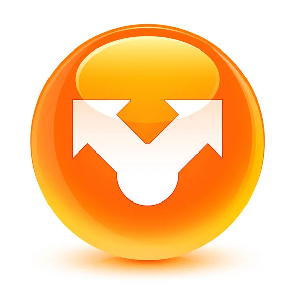 Berbagi tombol bulat oranye glassy ikon — Stok Foto