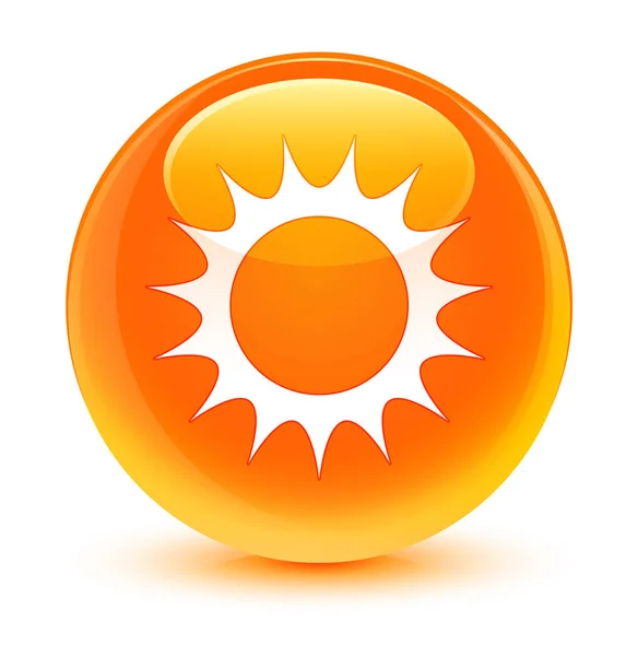 Sun icon glassy orange round button — Stock Photo, Image