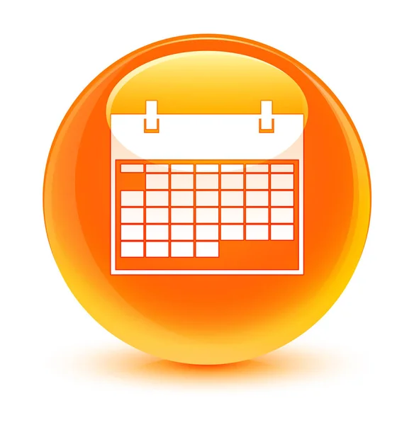 Kalender-ikonen glasartade orange runda knappen — Stockfoto