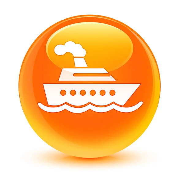 Bateau de croisière icône verre orange bouton rond — Photo