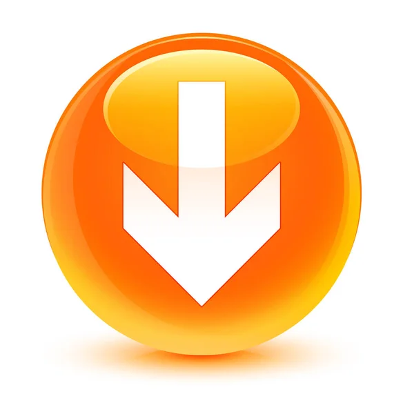 Baixar ícone de seta botão redondo laranja vítreo — Fotografia de Stock