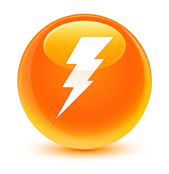 Elektriciteit glazig oranje ronde knoop van het pictogram — Stockfoto