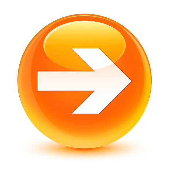 Siguiente icono de flecha cristal naranja botón redondo — Foto de Stock