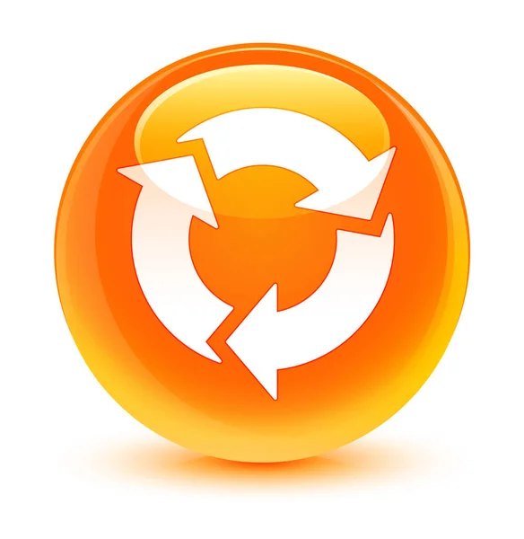 Actualizar icono de cristal naranja botón redondo —  Fotos de Stock