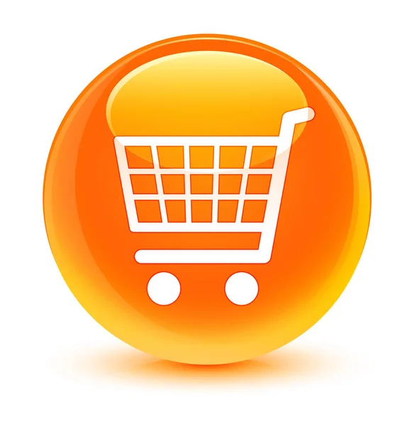 Icono de comercio electrónico cristal naranja botón redondo — Foto de Stock