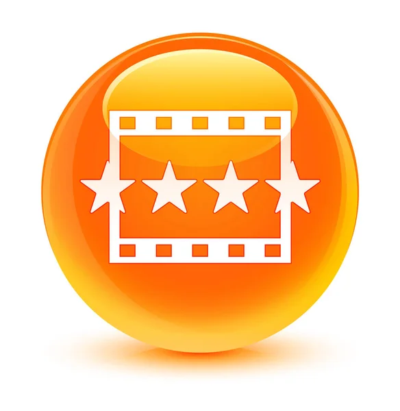 Critiques du film icône verre orange bouton rond — Photo