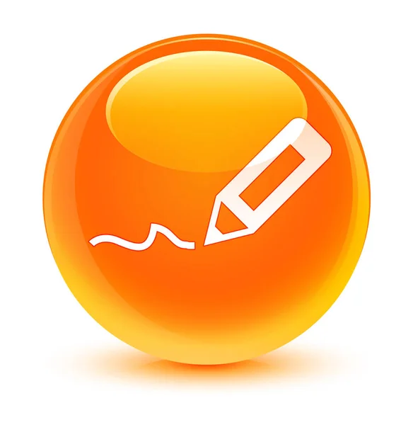 Inscreva-se ícone laranja vítreo botão redondo — Fotografia de Stock