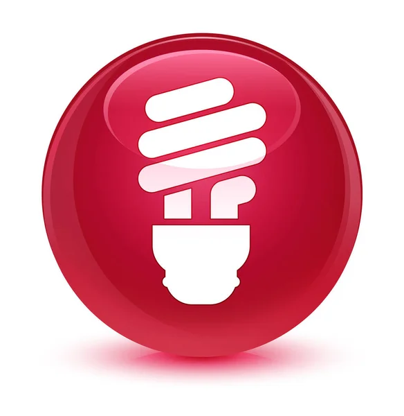 Bulb icon glassy pink round button — Stock Photo, Image