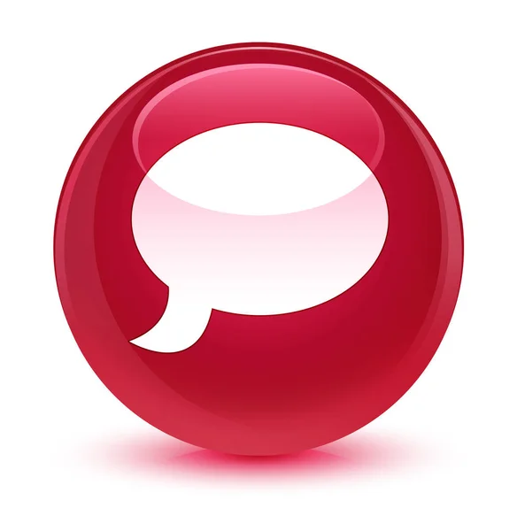 Chat icon glassy pink round button — Stock Photo, Image