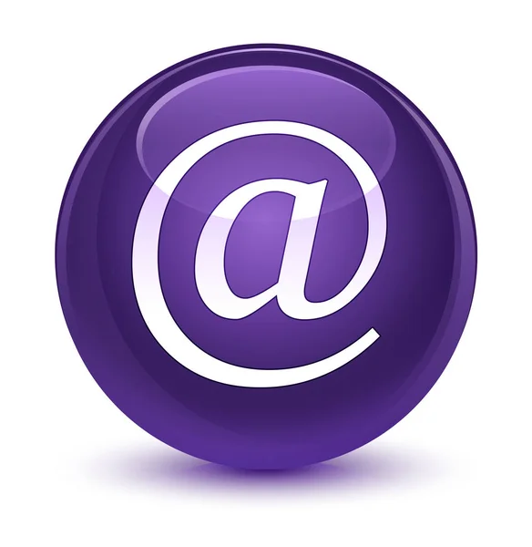 Email address icon glassy purple round button — Stock Photo, Image