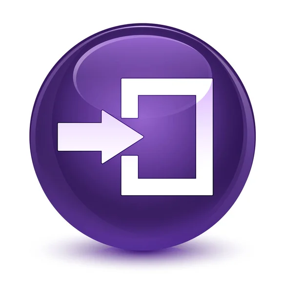 Login icon glassy purple round button