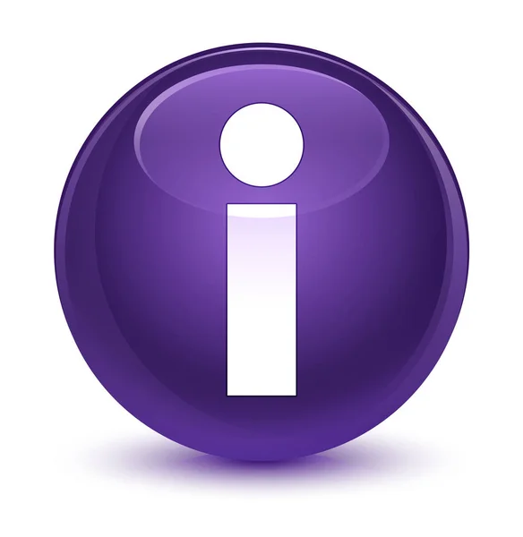 Info-Symbol glasig lila runden Knopf — Stockfoto