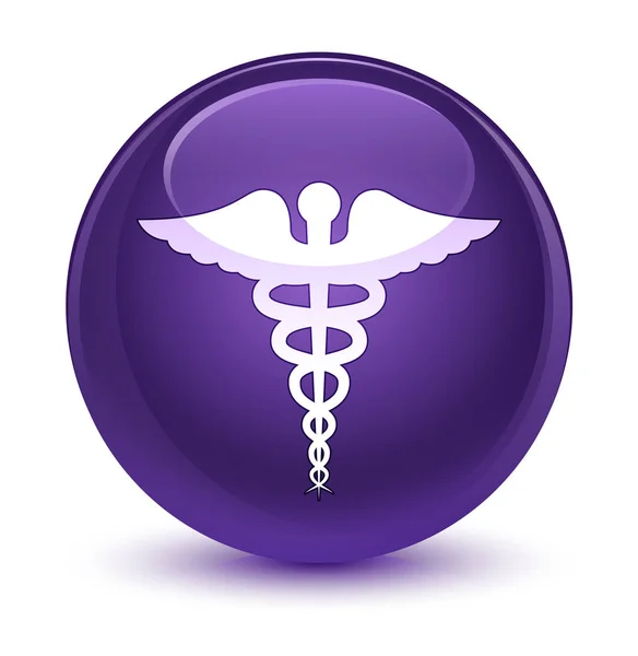 Icono médico cristal púrpura botón redondo —  Fotos de Stock