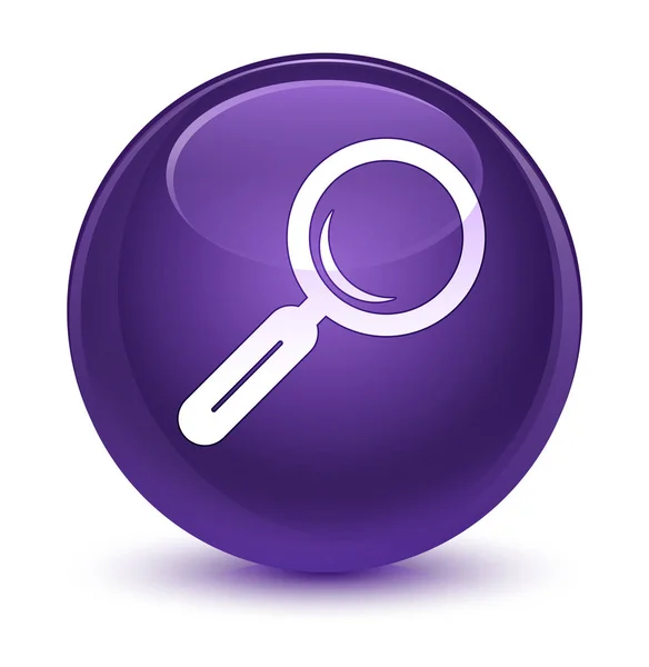 Vergrootglas pictogram glazig paarse ronde knop — Stockfoto