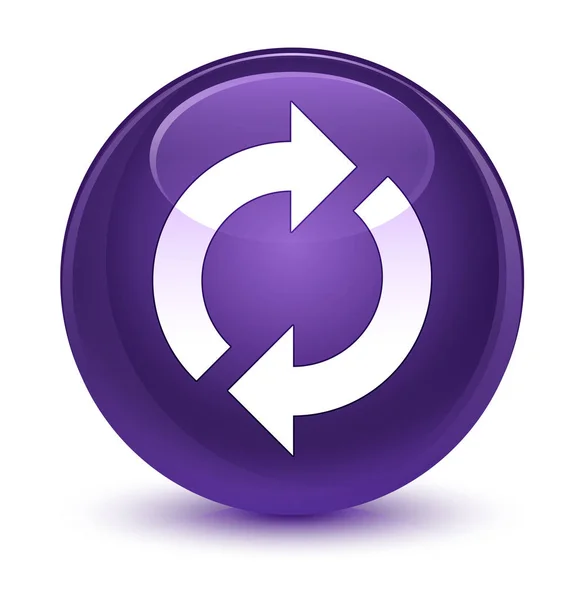 Aktualizovat ikony sklovité fialové kulaté tlačítko — Stock fotografie