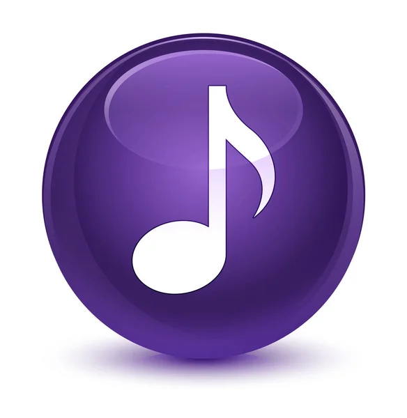 Icône de musique bouton rond violet vitreux — Photo