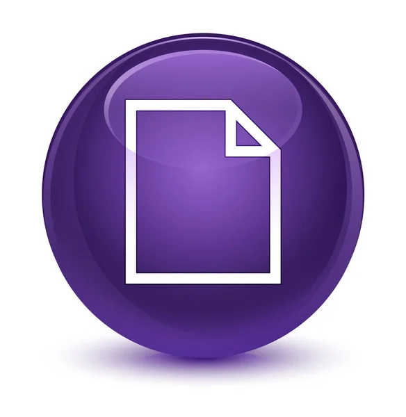 Порожня піктограма сторінки скляно-фіолетова кругла кнопка — стокове фото