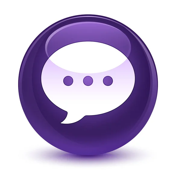 Konverzaci ikona sklovité fialové kulaté tlačítko — Stock fotografie