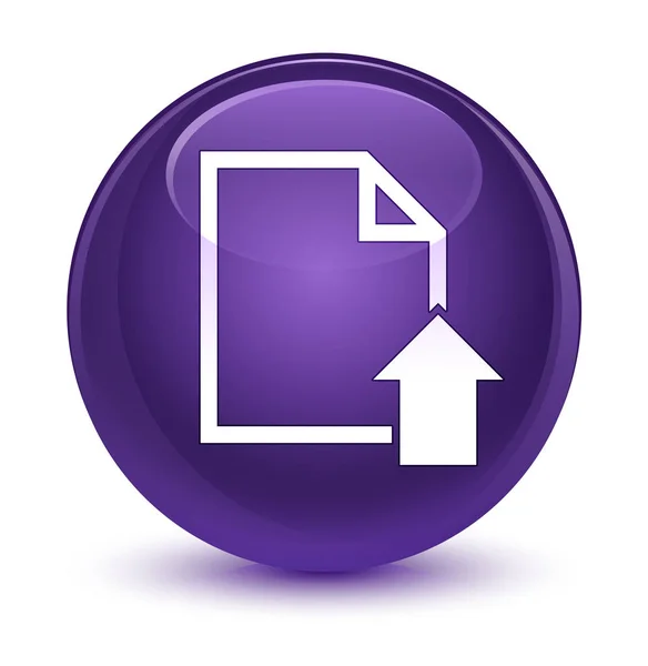 Subir documento icono cristal púrpura botón redondo —  Fotos de Stock