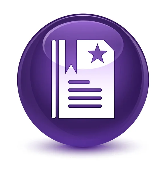 Icono de marcador glassy purple round button —  Fotos de Stock