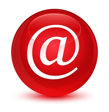 E-posta adresi simgesi camsı kırmızı yuvarlak düğmesini