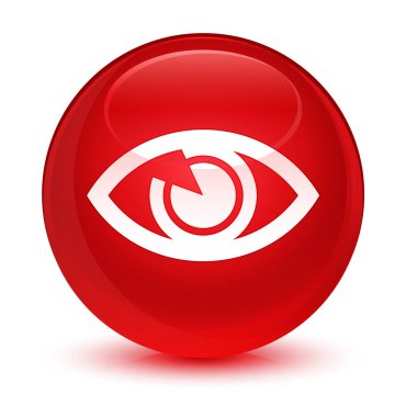 Göz simgesi camsı kırmızı yuvarlak düğmesi