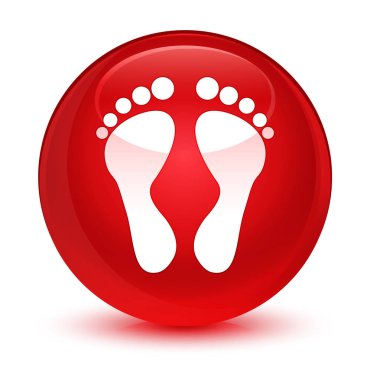 Ayak izi kutsal kişilerin resmi camsı kırmızı yuvarlak düğme