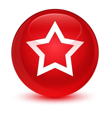 Yıldız simgesi camsı kırmızı yuvarlak düğmesi