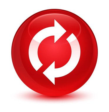 Güncelleştirme simgesini camsı kırmızı yuvarlak düğmesi