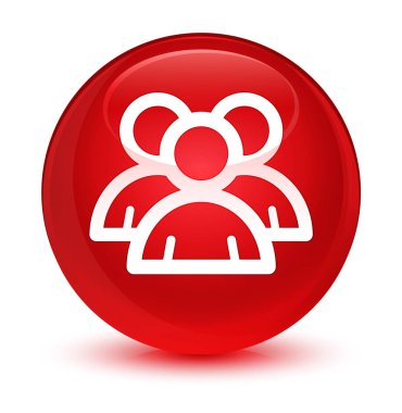 Grup simgesi camsı kırmızı yuvarlak düğmesi