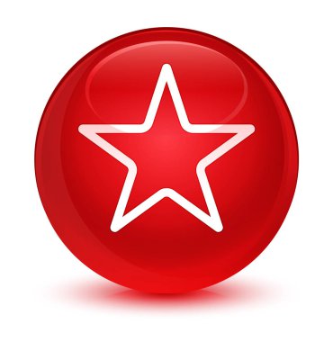 Yıldız simgesi camsı kırmızı yuvarlak düğmesi