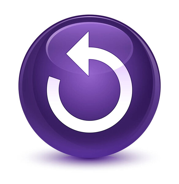 Refresh arrow icon glassy purple round button