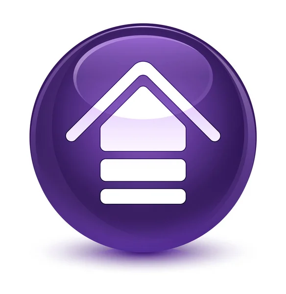 Subir icono de cristal púrpura botón redondo —  Fotos de Stock