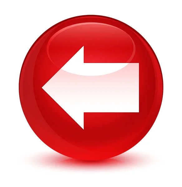 Icono de flecha trasera botón redondo rojo vidrioso —  Fotos de Stock